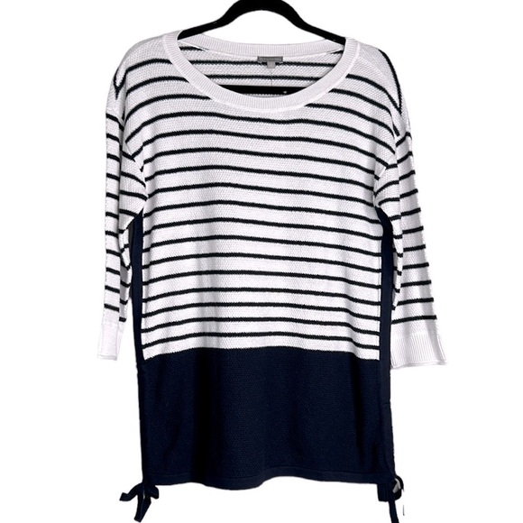 Talbots Blue & White Striped Knit Crew Neck Sweater Size Small New with tags! - Picture 1 of 7